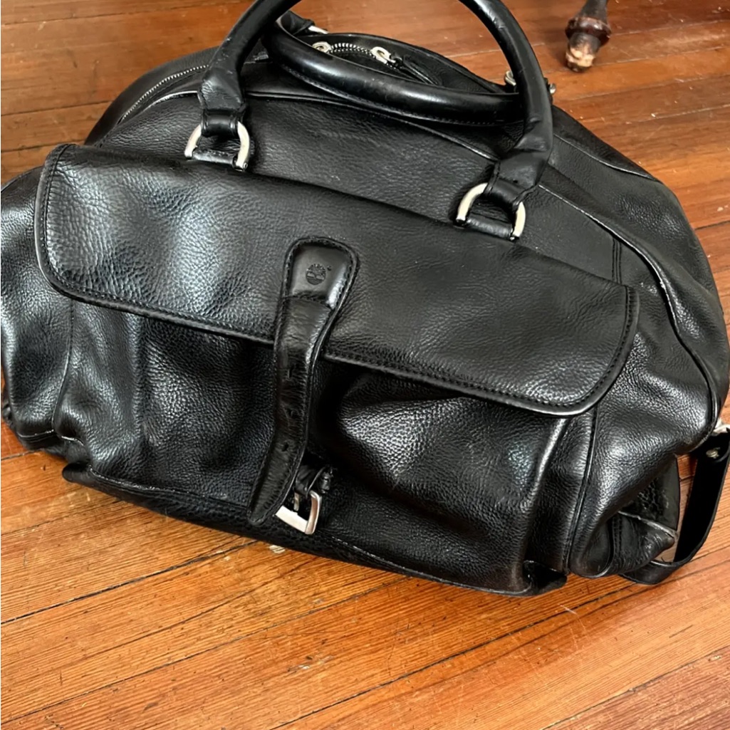 Vintage Timberland High Quality Black Leather Carryon Travel Weekend Doctors Bag